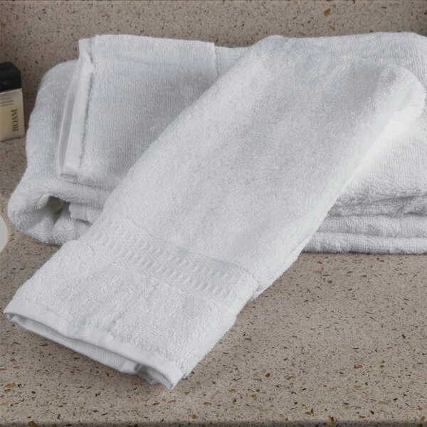 Oxford Reserve 16" x 30" 100% 2-Ply Combed Cotton Hand Towel with Dobby Border 5 lb. - 96/Case