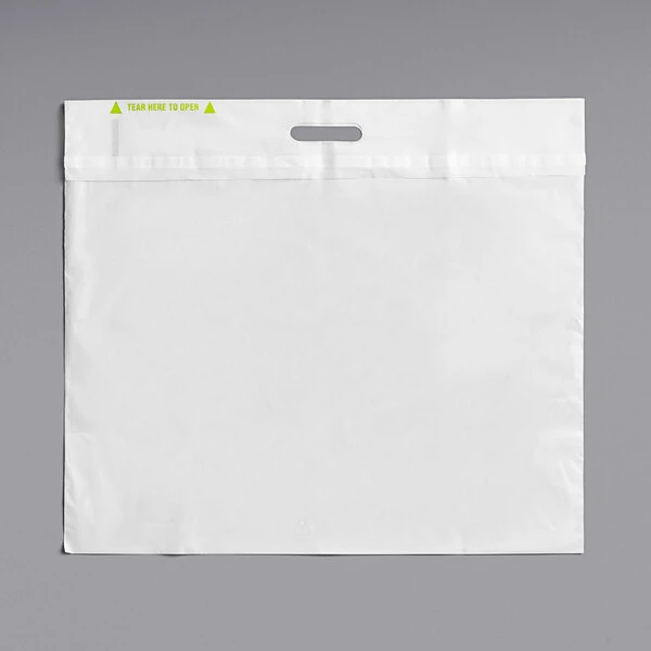 Fast Take Tamper-Evident White HDPE Carry Out Bag - 21" x 18" - 250/Case