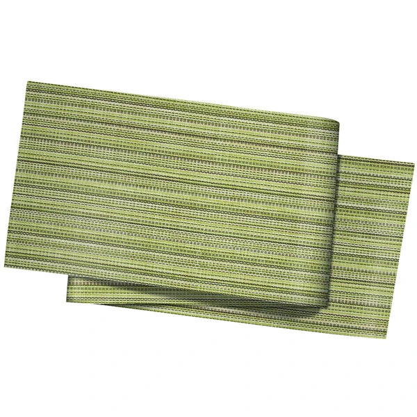 Front of the House Metroweave 72" x 14" Greens Mesh Woven Vinyl Reusable Table Runner - 2/Pack