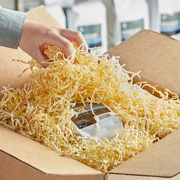Lavex 10 lb. Crinkle Paper Shred French Vanilla