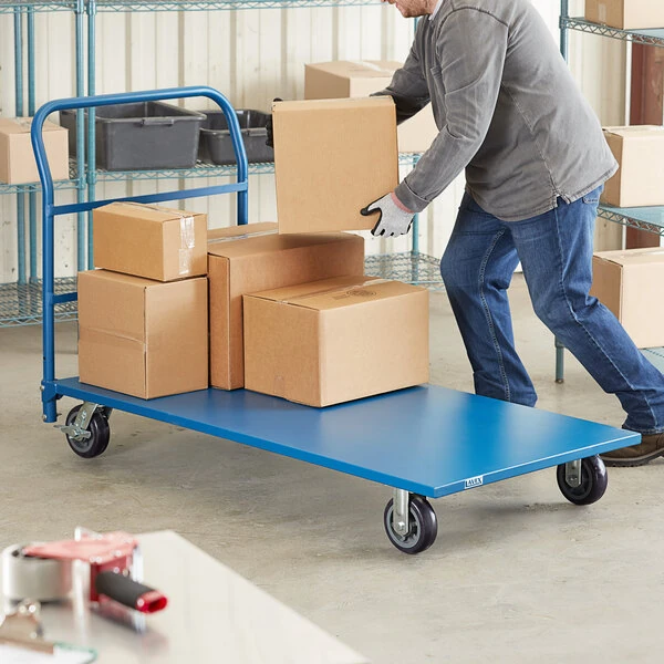Lavex 30" x 60" Blue Steel Platform Truck - 2000 lb. Capacity