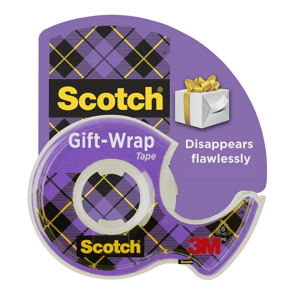 3M Scotch™ Gift-Wrap 0.75" x 650" Transparent Invisible Tape with Dispenser 7000048022