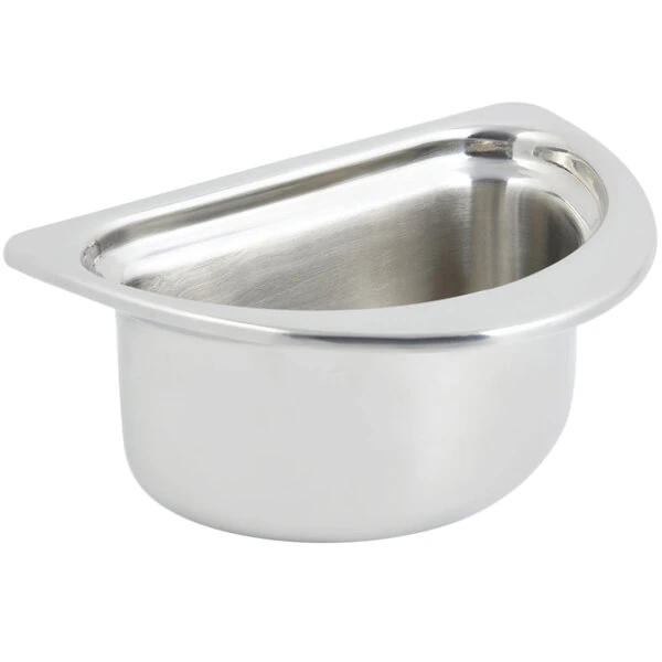 Bon Chef 5202 7" x 9" x 5" Stainless Steel 1 Qt. Half Size Plain Design Oval Food Pan