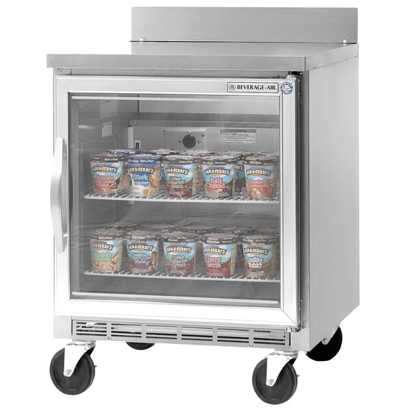 Beverage-Air WTF24AHC-25 24' Single Glass Door Worktop Freezer - 7 cu. ft.