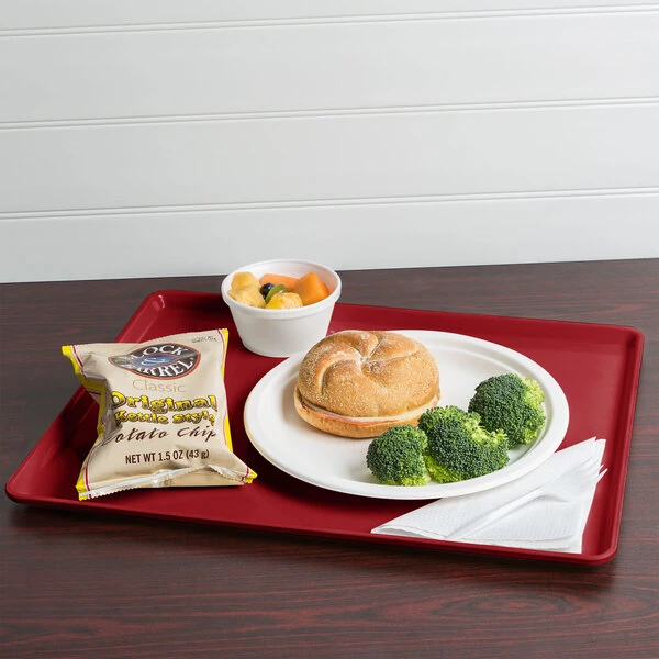 Cambro 1418D505 14" x 18" Cherry Red Dietary Tray - 12/Case