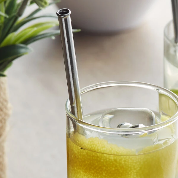 Barfly® M37110 8 1/2" Stainless Steel Reusable Straight Straw with 1/4" Diameter