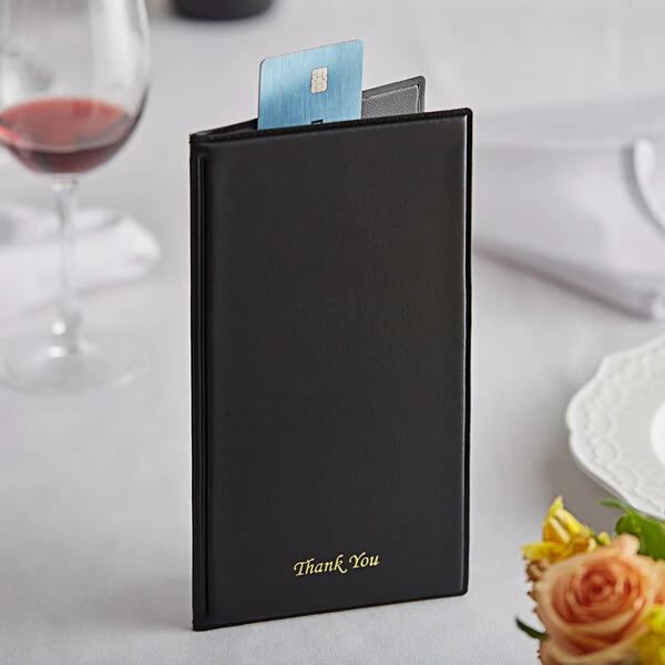 American Metalcraft MCBRBPBL 5" x 9 3/8" Black Bill Presenter