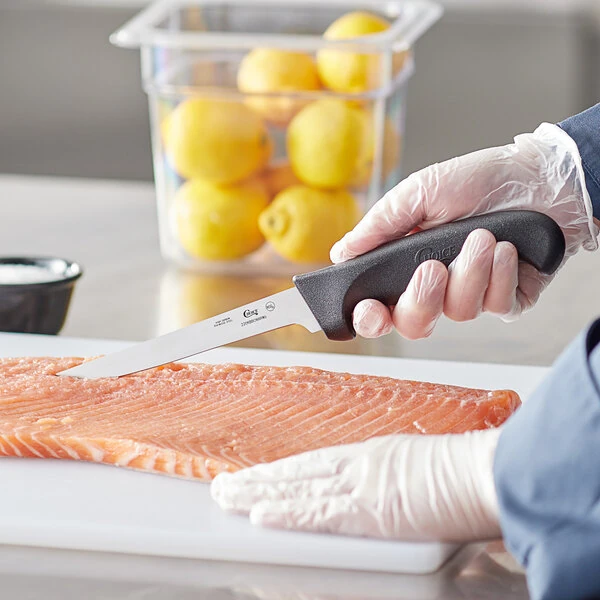 Choice 6" Narrow Stiff Boning Knife with Black Handle