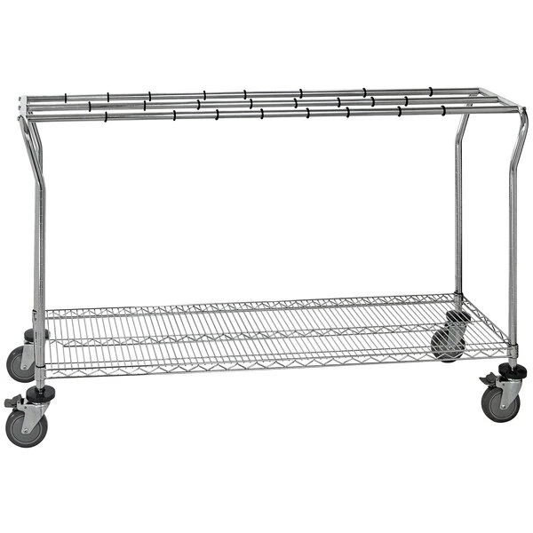 Quantum WRC-LPSW1863 63" x 18" x 39 1/2" Chrome Low Profile Mobile Sterile Wrap Cart
