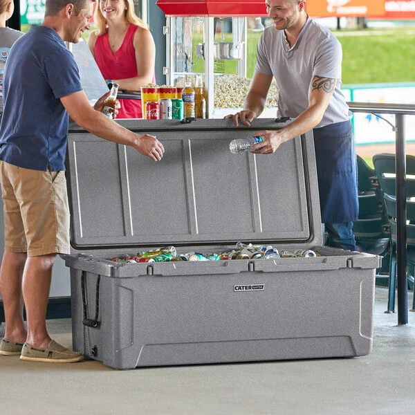 CaterGator CG200PG Gray 210 Qt. Rotomolded Outdoor Cooler / Ice Chest