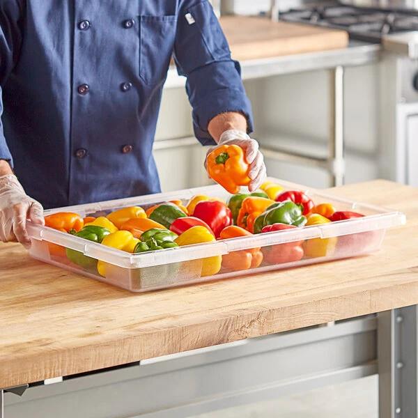 Choice 26" x 18" x 3 1/2" Clear Polycarbonate Food Storage Box