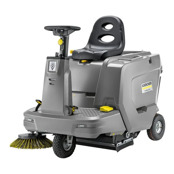 Karcher KM 85/50 R BP 9.841-454.0 24" AGM Cordless Ride-On Sweeper with 1 Side Broom - 13.2 Gallon