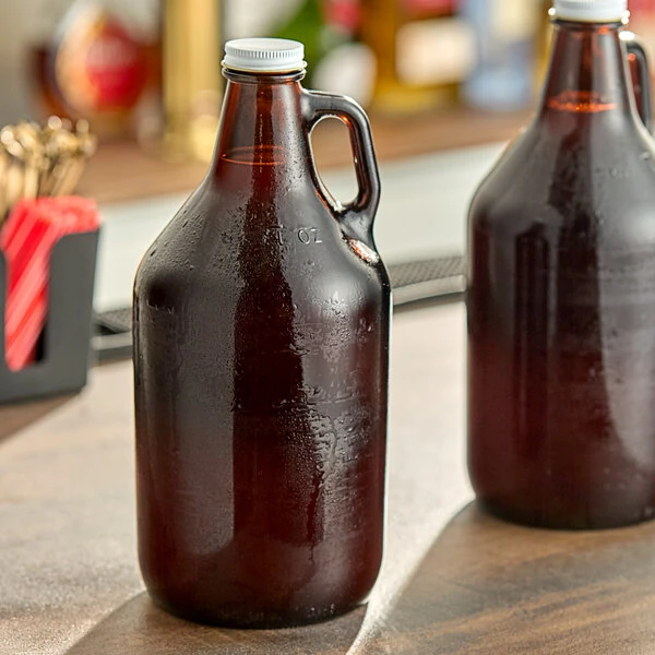 Libbey 70217 64 oz. Amber Growler - 6/Case