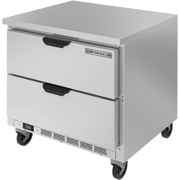 Beverage-Air WTFD27AHC-2-FLT 27" Two Drawer Worktop Freezer with Flat Top