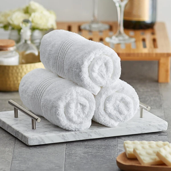 Lavex Luxury 16" x 30" 100% Combed Ring-Spun Cotton Hand Towel 4.5 lb. - Sample