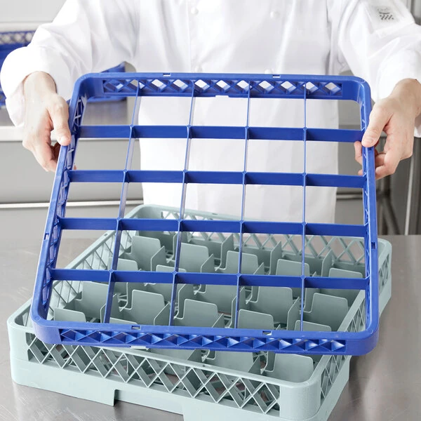 Noble Warewashing 25-Compartment Blue Full-Size Glass Rack Extender