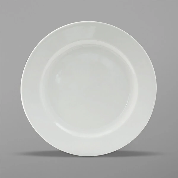 Tuxton ALA-110 Alaska 11" Bright White Wide Rim Plate - 12/Case