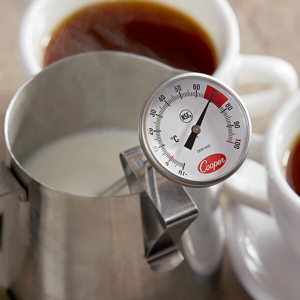 Cooper-Atkins 2237-04C-8 7" Hot Beverage and Frothing Thermometer, -10-100 Degrees Celsius