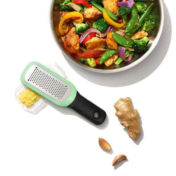 OXO 11273000 Good Grips 7" Etched Stainless Steel Ginger and Garlic Grater with Non-Slip Handle
