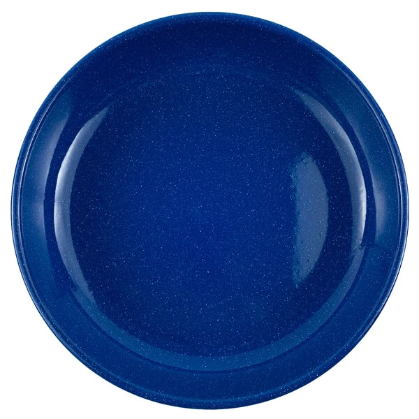 Crow Canyon Home K114MBU Stinson 10 1/2" Medium Blue Speckle Enamelware Pasta Plate