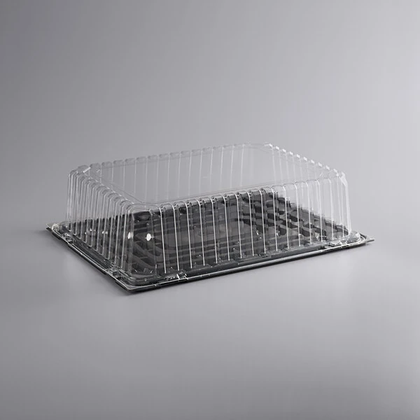 Choice 1/2 Size High Dome Sheet Cake Display Container with Clear Dome Lid - 5/Pack