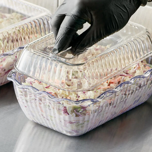 Choice 5 lb. Clear Deli Crock with Clear Cover