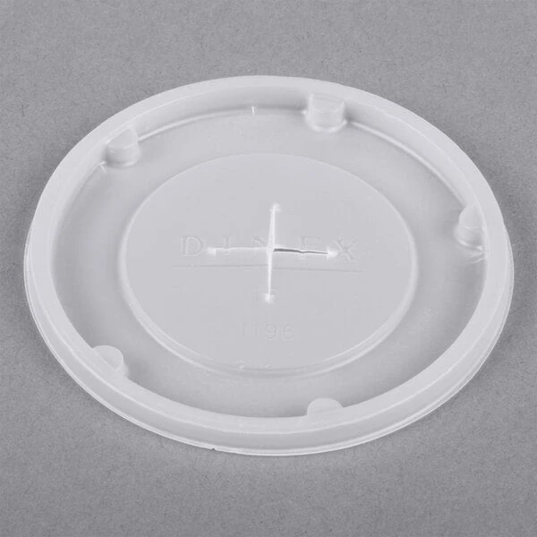 Dinex DX1196ST8714 Translucent Disposable Lid with Straw Slot for Plastic Tumblers - 1,000/Case