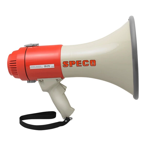 Speco Technologies 14 1/4" x 9 1/8" 16W Battery-Operated Deluxe Megaphone with Siren ER370 - 3/16 Mi. Range