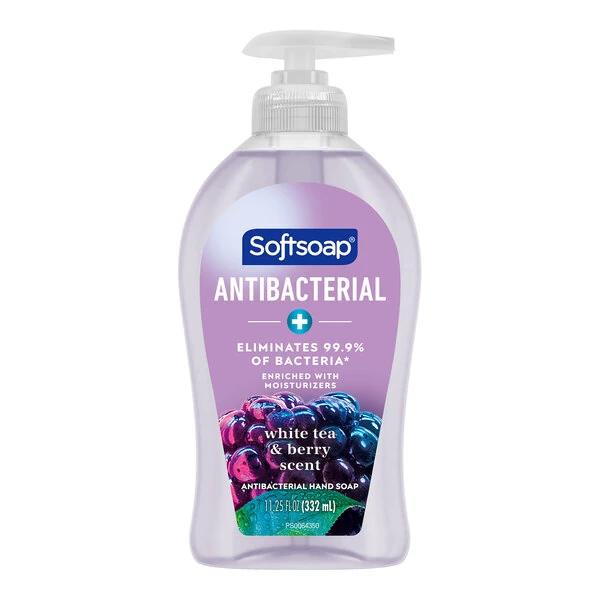 Softsoap CPC44573 11.25 oz. White Tea and Berry Scent Antibacterial Liquid Hand Soap - 6/Case