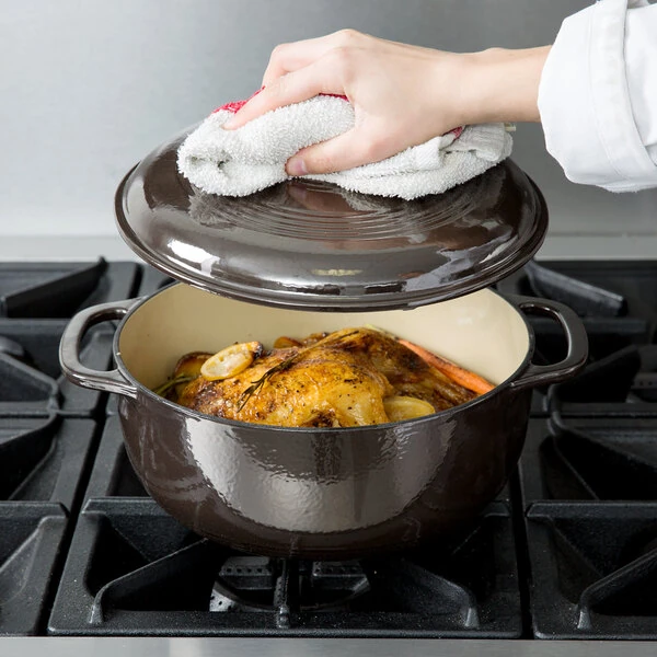 Lodge EC6D18 6 Qt. Midnight Chrome Enameled Cast Iron Dutch Oven