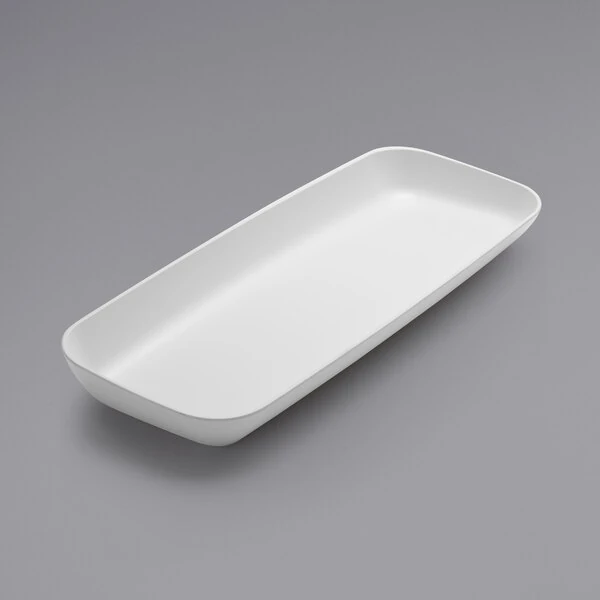 American Metalcraft Lift 24" x 9 1/2" White Slanted Melamine Platter