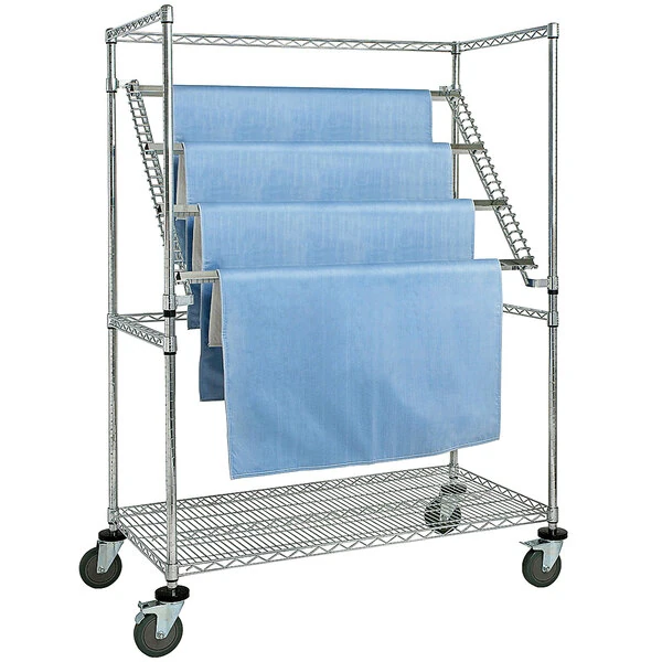 Quantum WRC-SW2448 48" x 24" x 69" Chrome Cascading Mobile Sterile Wrap Cart