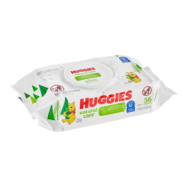 Huggies® Natural Care 56-Count Sensitive Unscented Baby Wipes - 8/Case