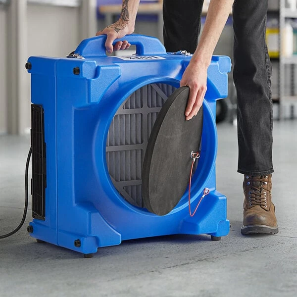 Lavex 2-Stage HEPA Filtration Air Scrubber with GFCI Power Outlets - 1/4 hp, 650 CFM