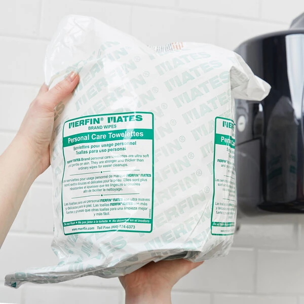 Merfin Mates Pre-Moistened Personal Care Wipe for Center Pull Dispenser   - 1,000/Case