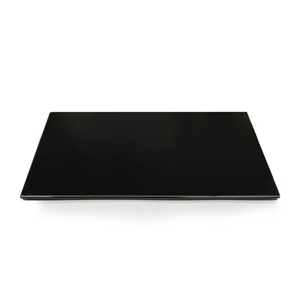 Elite Global Solutions M8155F Black Melamine Flat Tray with Feet - 15 3/4" x 7 3/4"