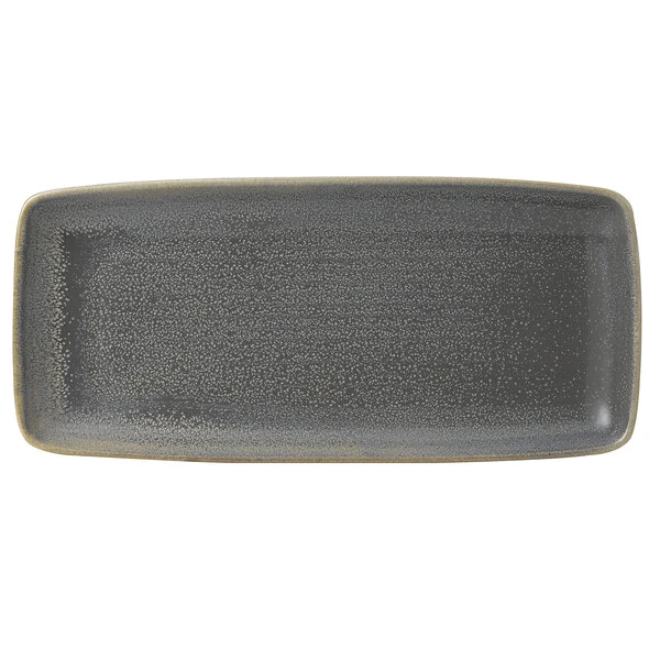 Dudson EG271 Evo 10 5/8" x 4 3/4" Matte Granite Rectangular Stoneware Platter by Arc Cardinal - 12/Case