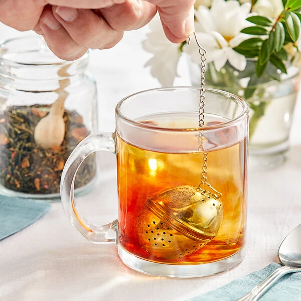 Fox Run 3 5/8" Chrome-Plated Tea Ball Infuser With Chain
