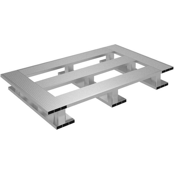 Vestil AP-3624-SB 36" x 24" x 5 1/16" Aluminum Half Pallet with 4,000 lb. Capacity and Skid Bottom