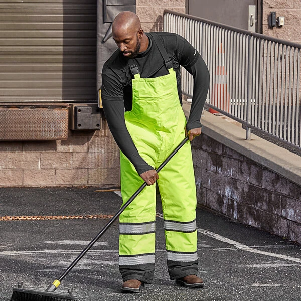 Cordova Reptyle Hi-Vis Lime Class E Quilted Bib Pants with 2 Chest Pockets - 5XL
