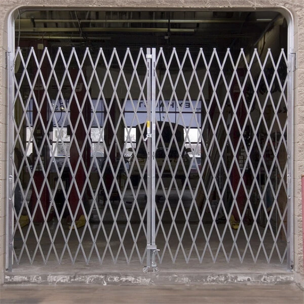 Illinois Engineered Products 8'-10' x 7' Heavy-Duty Galvanized Steel Folding Double Security Gate PFG1075