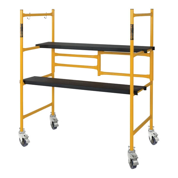 Metaltech Jobsite 4' Folding Portable Scaffolding with 2 Anti-Slip Platforms I-IMCN