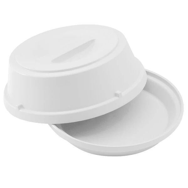 Cambro HK39148 Camwear® Antique White Heat Keeper Base and Cover for 9 inch Plate - 6/Case
