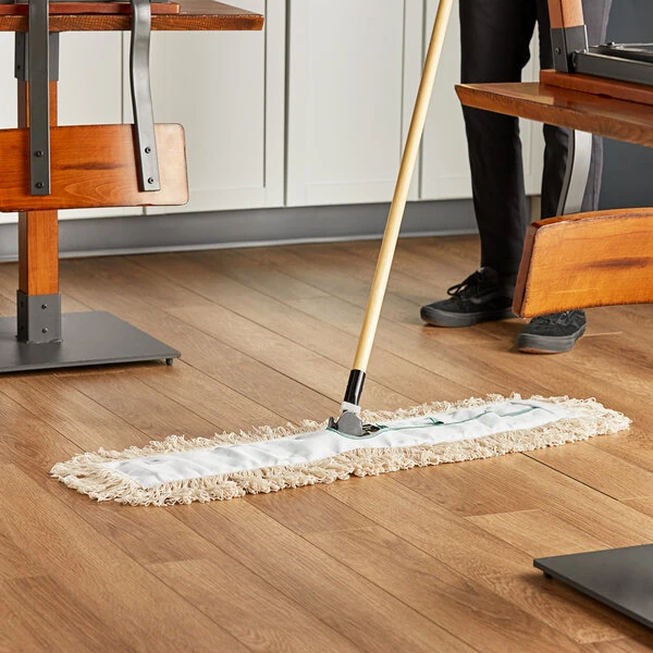 Lavex 36" x 5" White Cotton Blend Looped End Dry Dust Mop Head