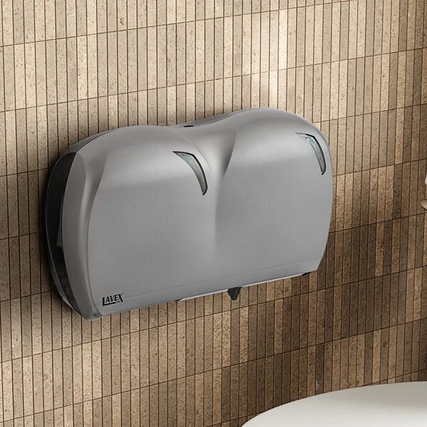 Lavex Pro Titanium Double-Roll Jumbo Toilet Tissue Dispenser