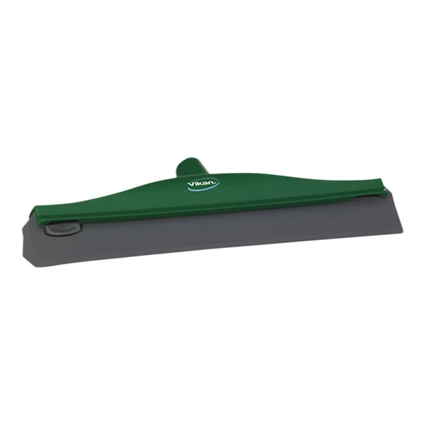 Vikan 77162 15 3/4" Green Single Blade Rubber Condensation Squeegee with Plastic Frame