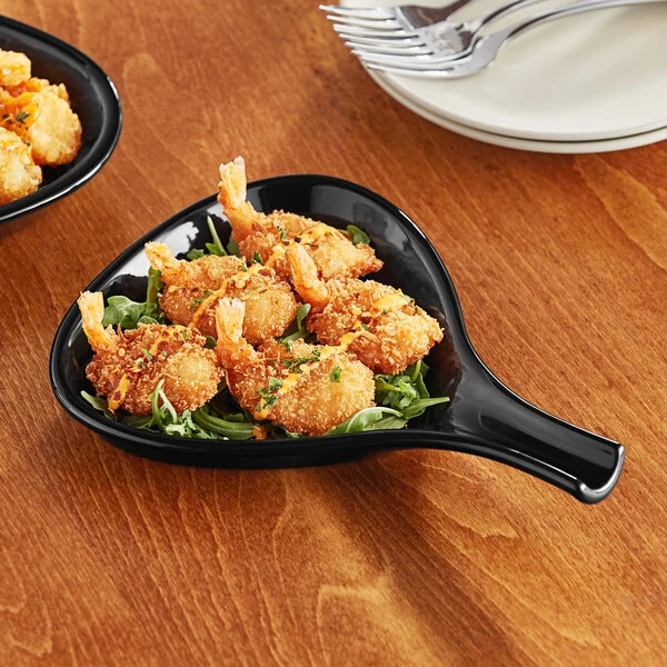Acopa 10 oz. Black Stoneware Fry Pan Server - 12/Case