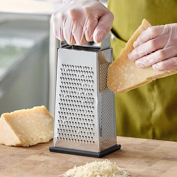 Choice 9" 4-Sided Stainless Steel Box Grater with Soft Grip