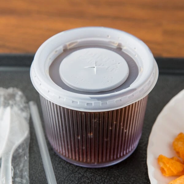 Dinex DX2125ST9000 Translucent Disposable Lid with Straw Slot for Carlisle 5616 Alibi 16 oz. Clear SAN Plastic Pint / Mixing Glass and Dinex DX4GCOF907 Crystalon Low Profile Tumbler - 2,000/Case
