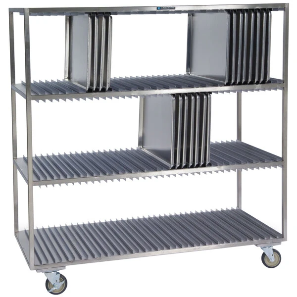 Lakeside PB848 PrisonBilt 120 Pan Stainless Steel Sheet Pan Drying Rack - 63 1/2" x 26" x 58 3/5"